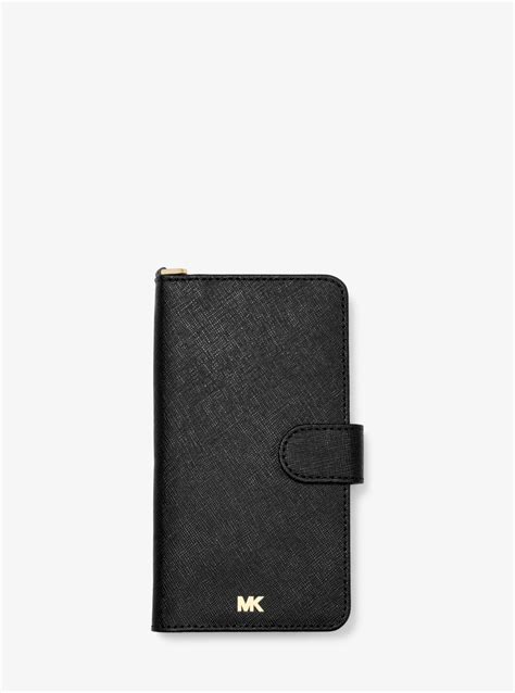 Saffiano Leather Folio Case for iPhone X/XS .